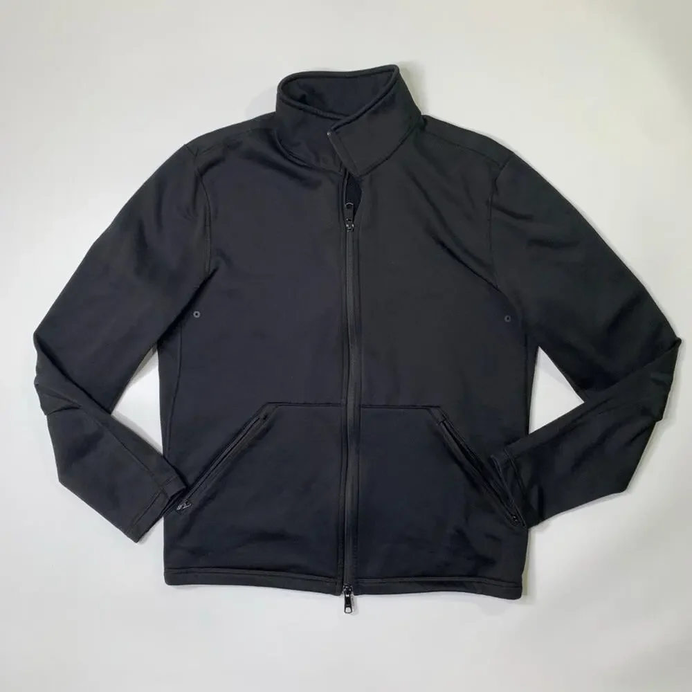 Theory Jacket Mens M Medium Black Polartec Fleece Warmup Stretch Made Canada
